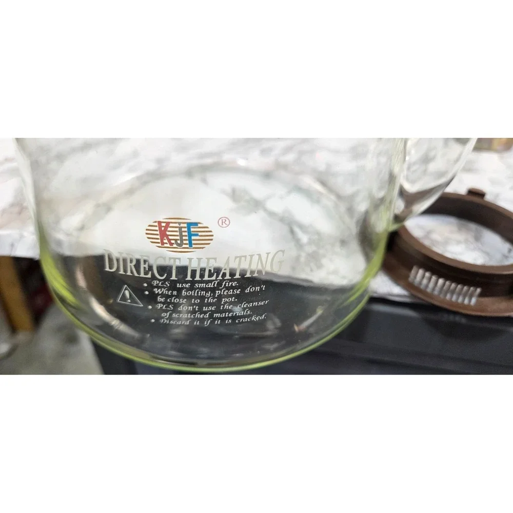 Vintage KJF Daisy Direct Heat Glass Tea/Coffee‎ Pot w/Infuser No Cap